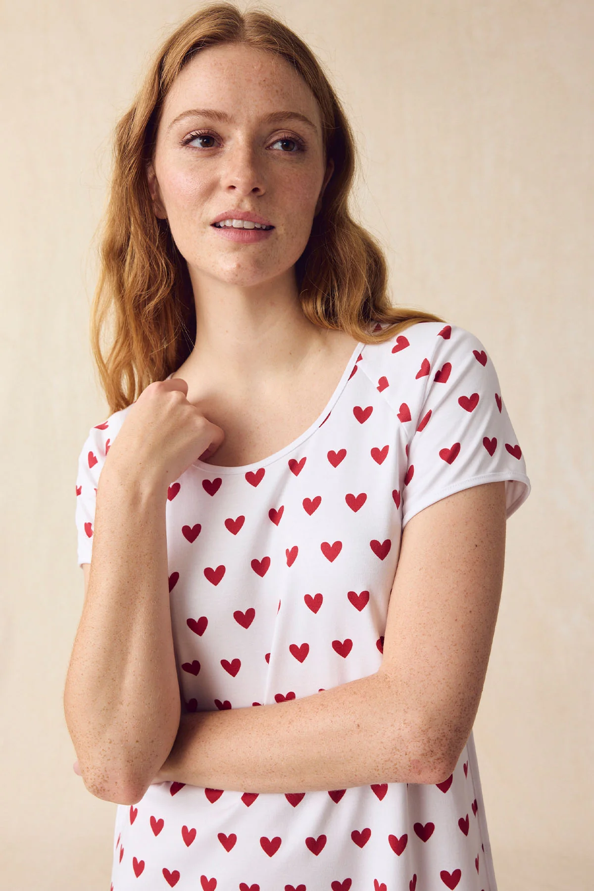 Pima Nightgown in Classic Red Heart - Image 3