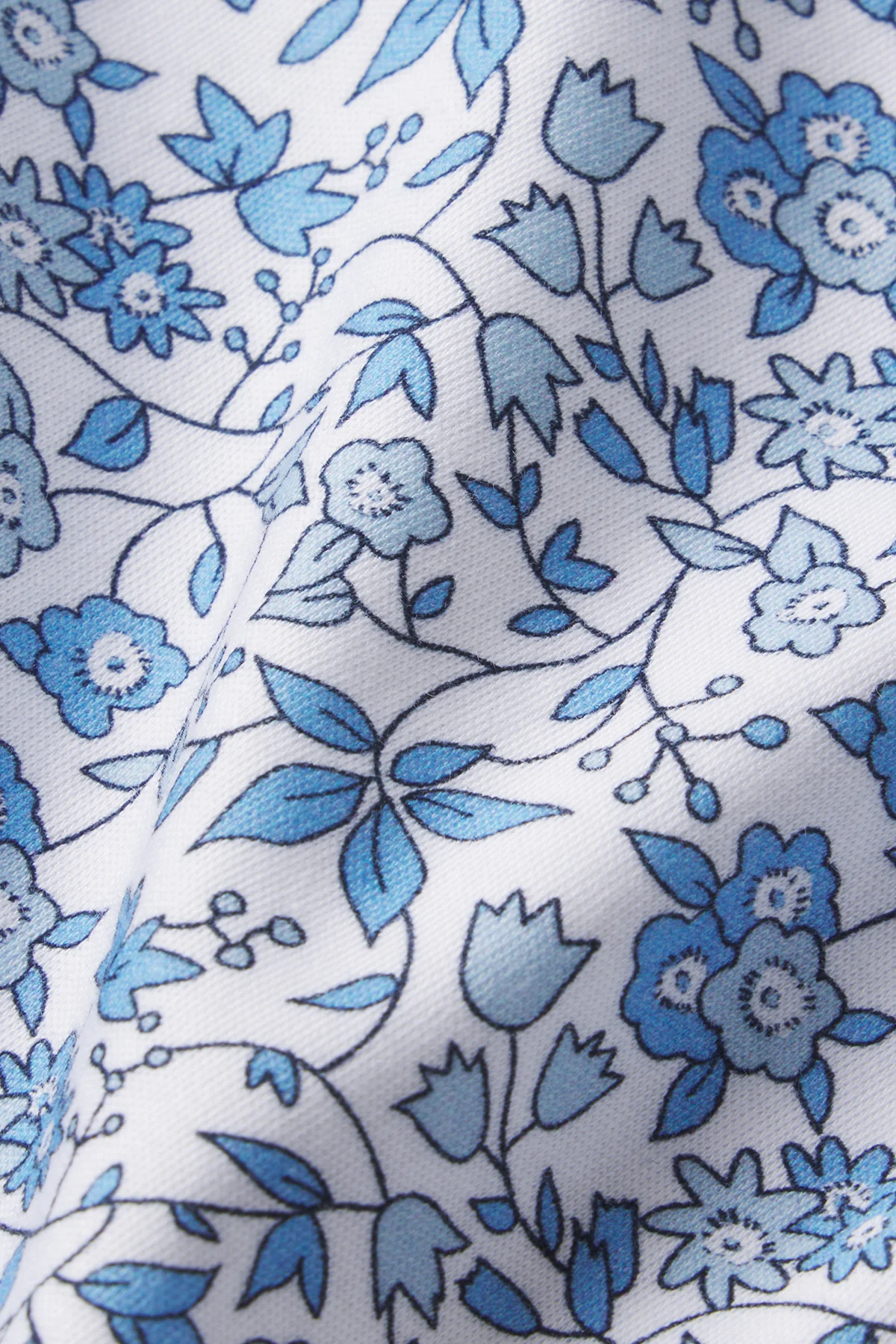 Pima Maternity Short-Long Set in Delft Blue Garden Floral - Image 5