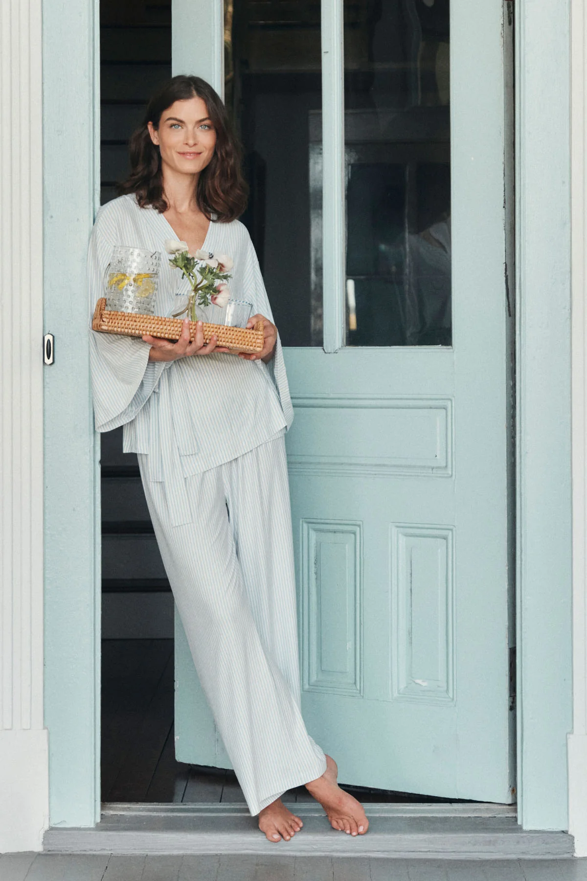 DreamModal™ Kimono Pajama Set in Fog - Image 4