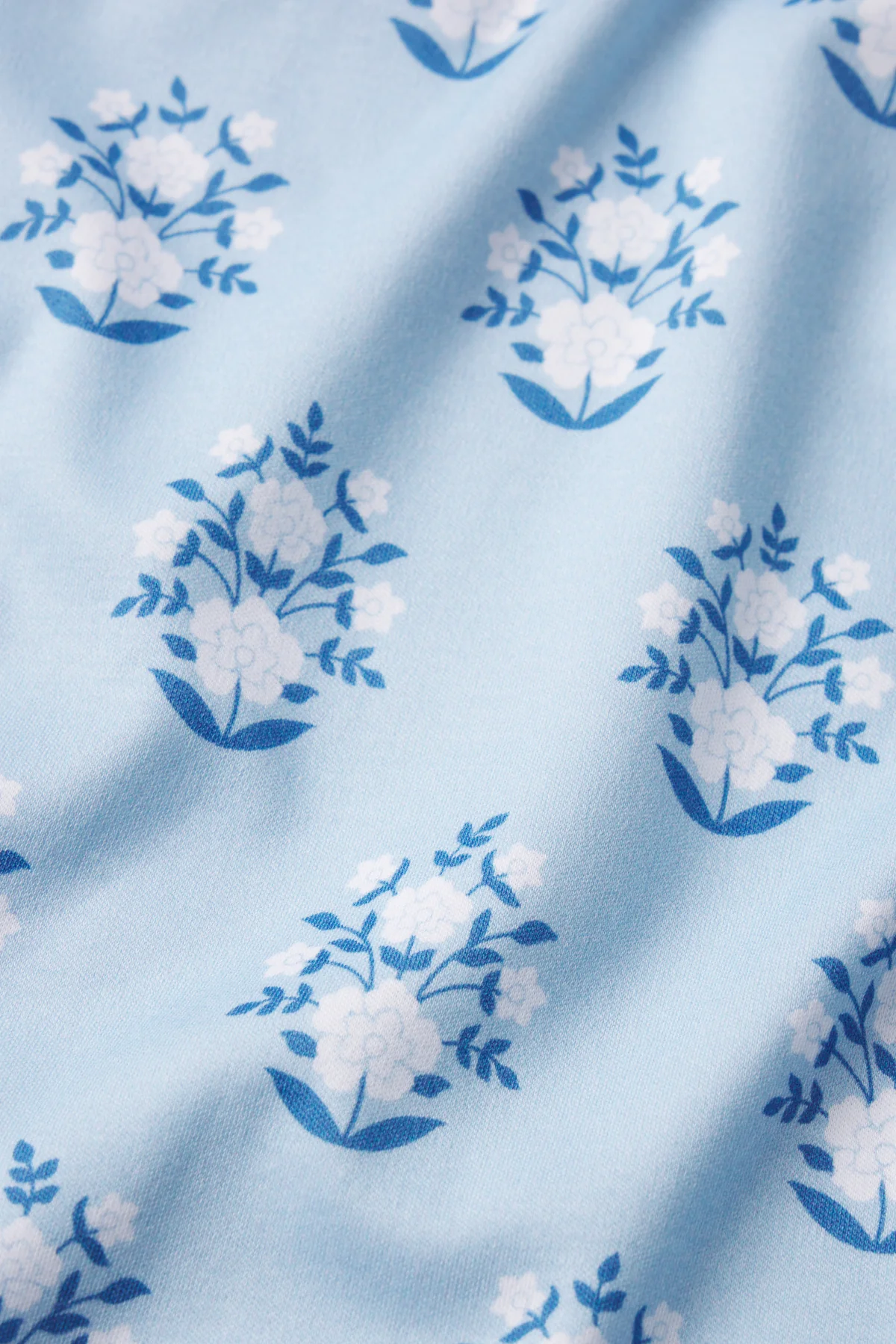Pima Crew Long-Short Set in French Blue Cottage Floral - Image 5