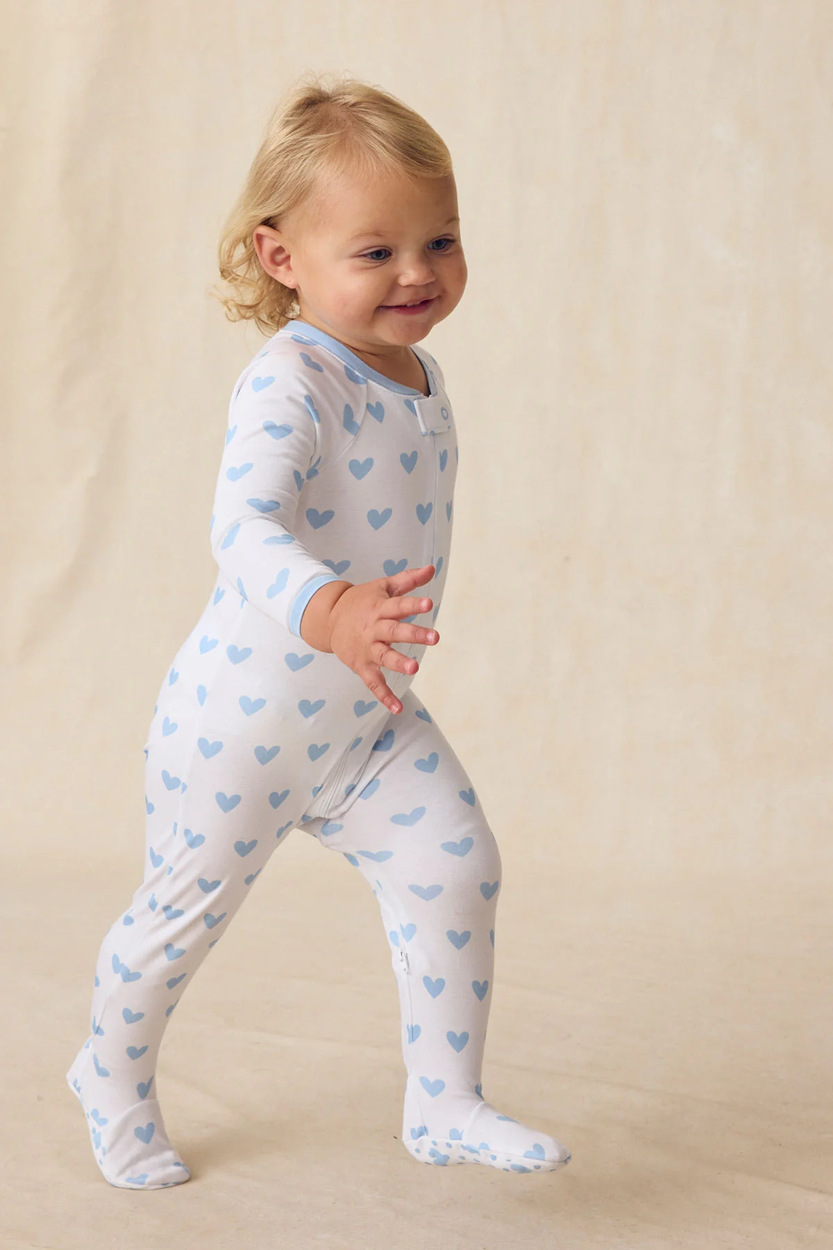 Baby Sleeper in French Blue Heart - Image 3
