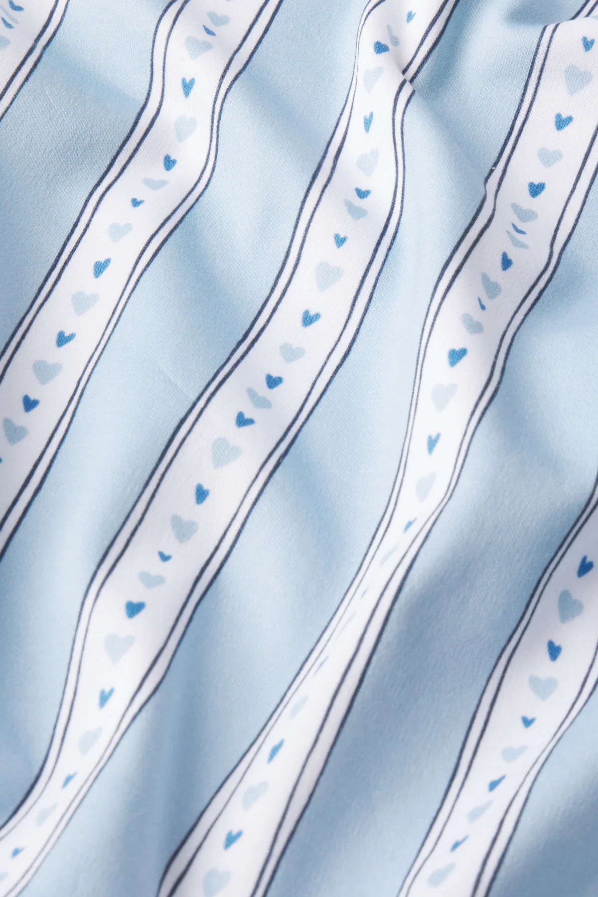 Pima Crew Long-Short Set in French Blue Love Stripe - Image 5