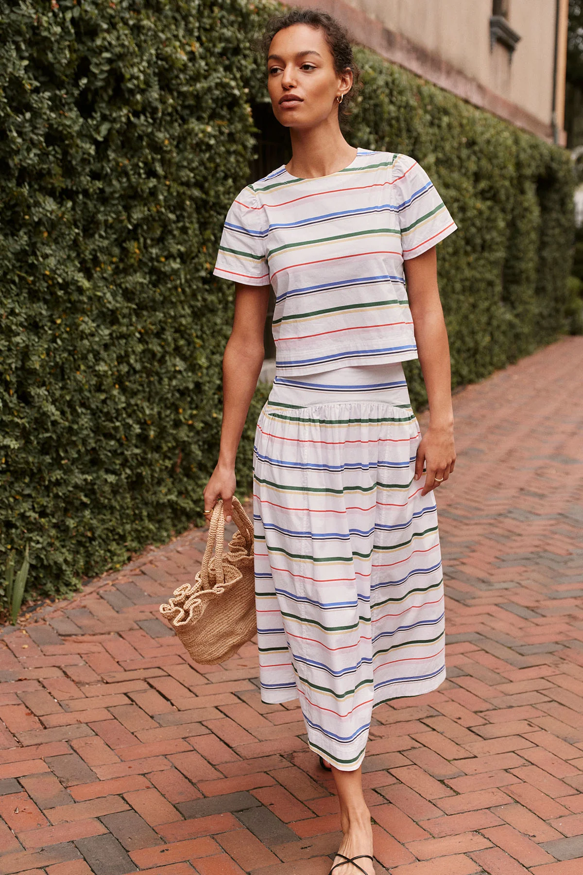 Al Fresco Skirt Set in Multi Color Stripe - Image 5