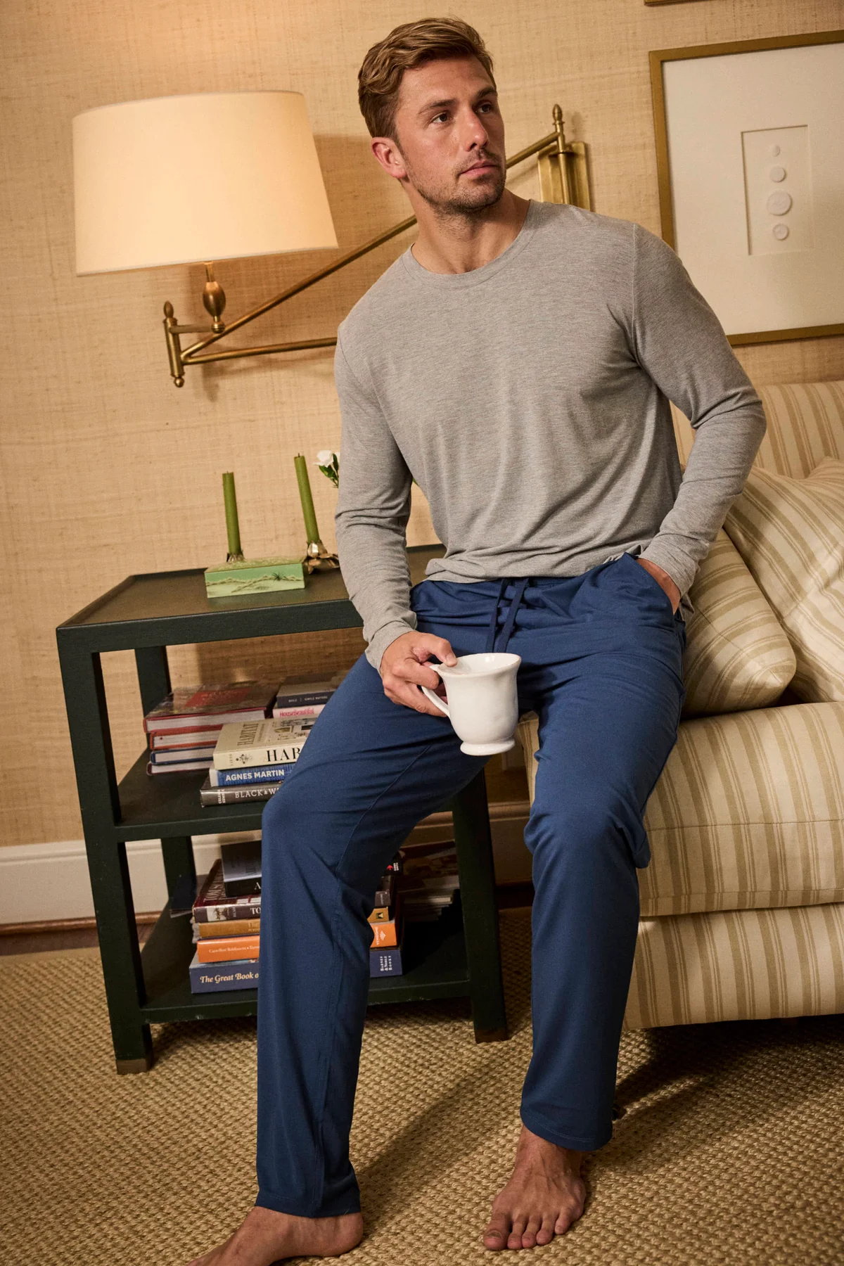 Men's Bamboo Lounge Pants in Navy - Image 3
