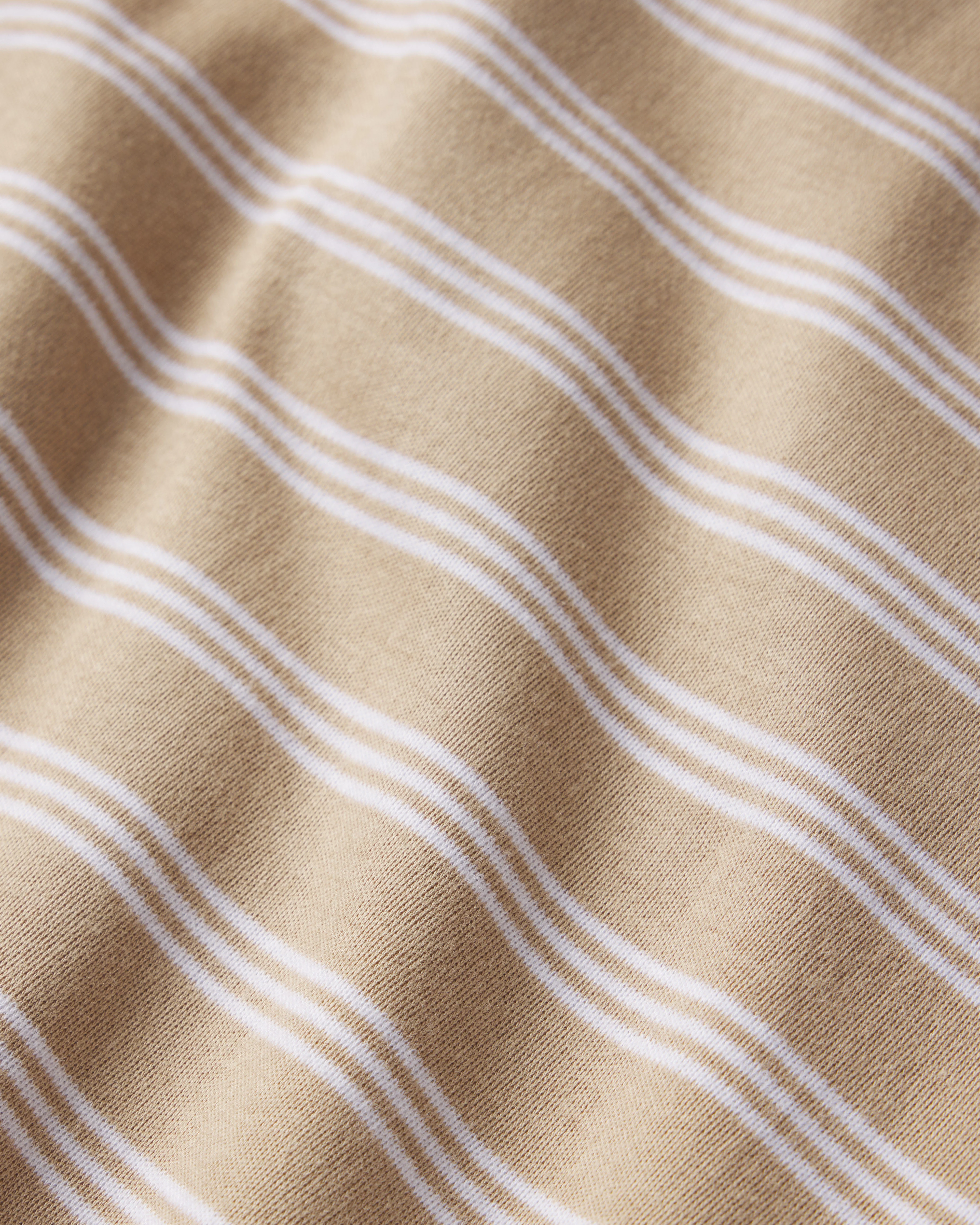 Pima Crew Wide Leg Pajama Set in Sandstone Mixed Stripe - Image 6