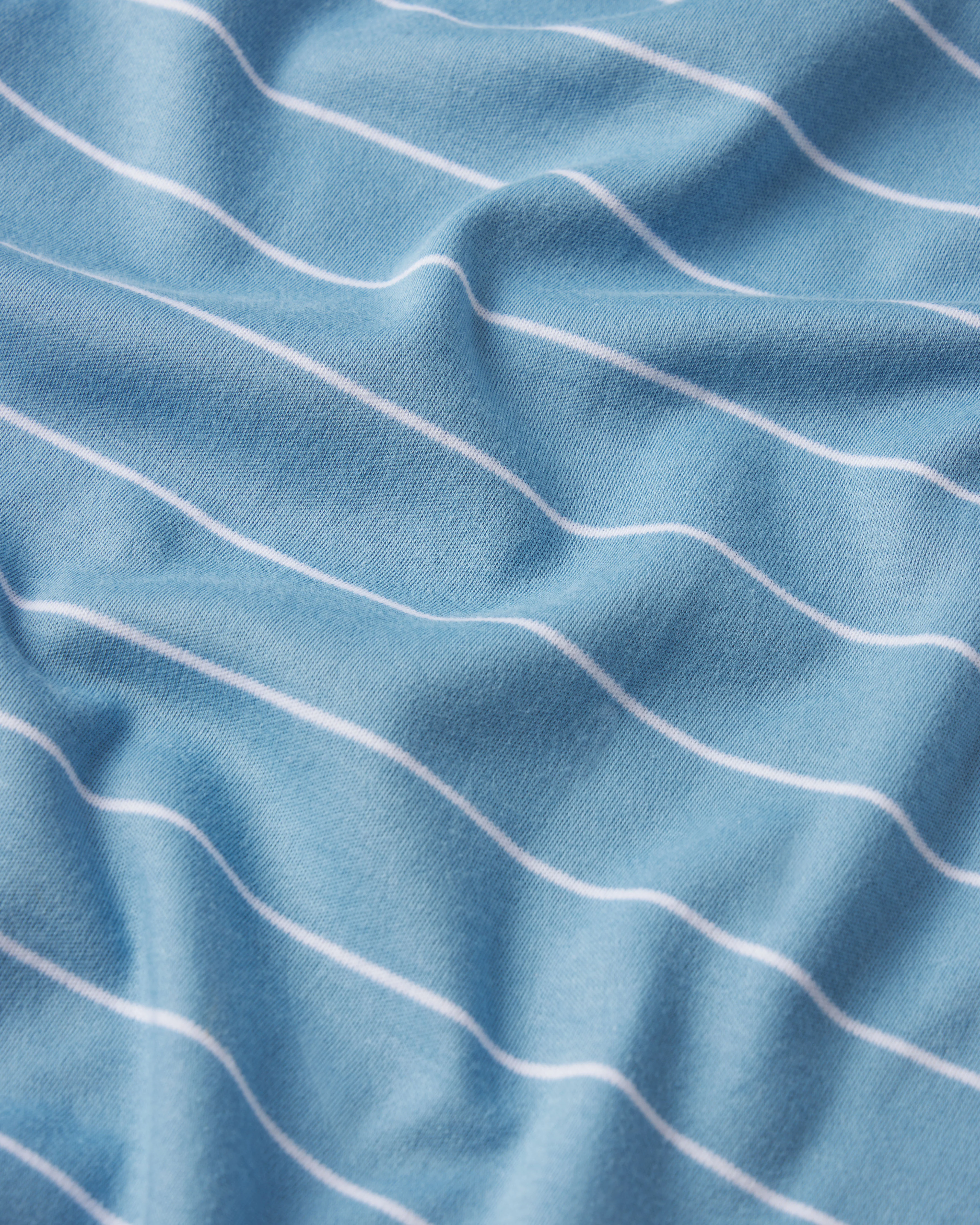 Pima Ruffle Nightgown in Serene Blue Boating Stripe - Image 5
