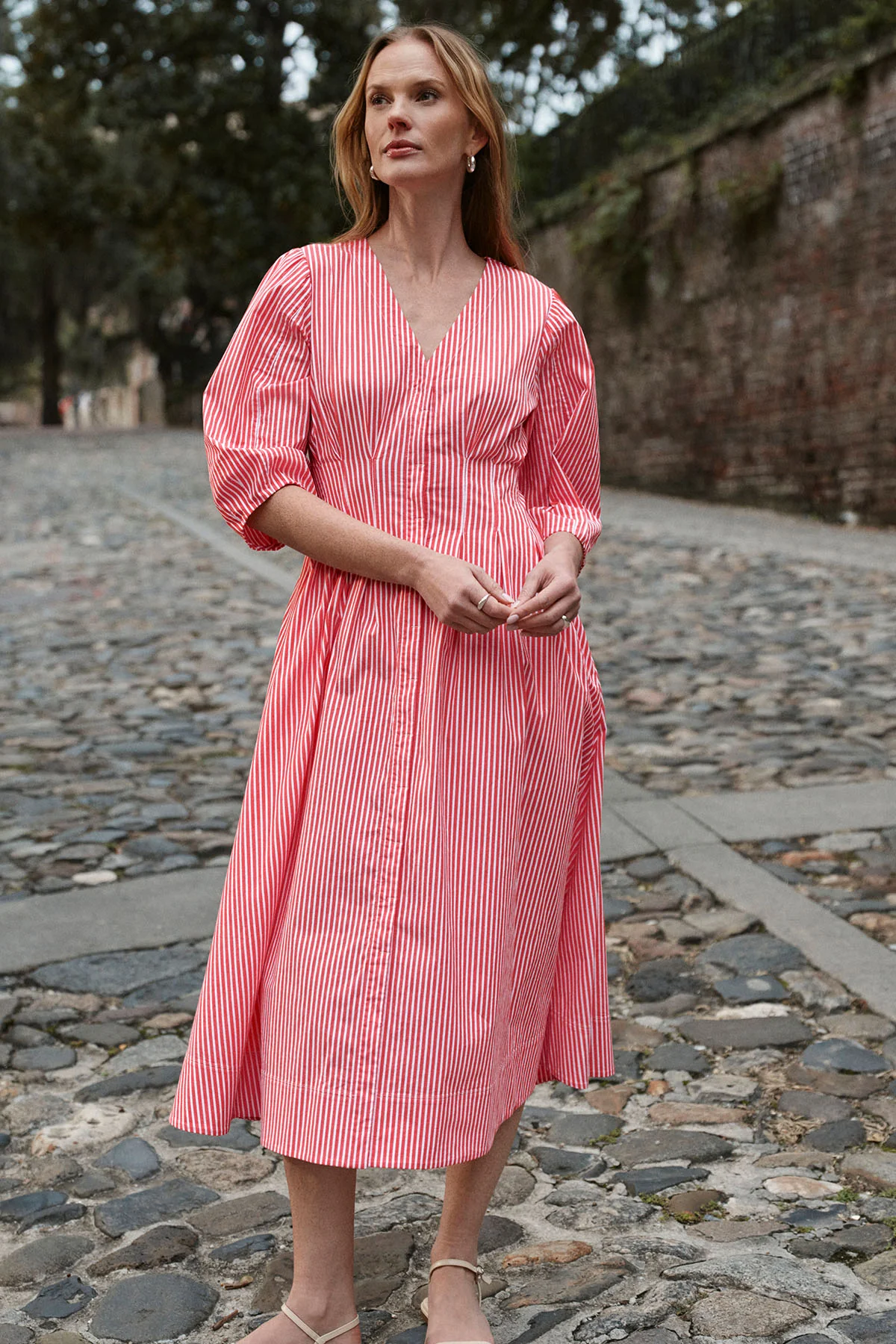 Sunday Dress in Tart Bengal Stripe - Image 3